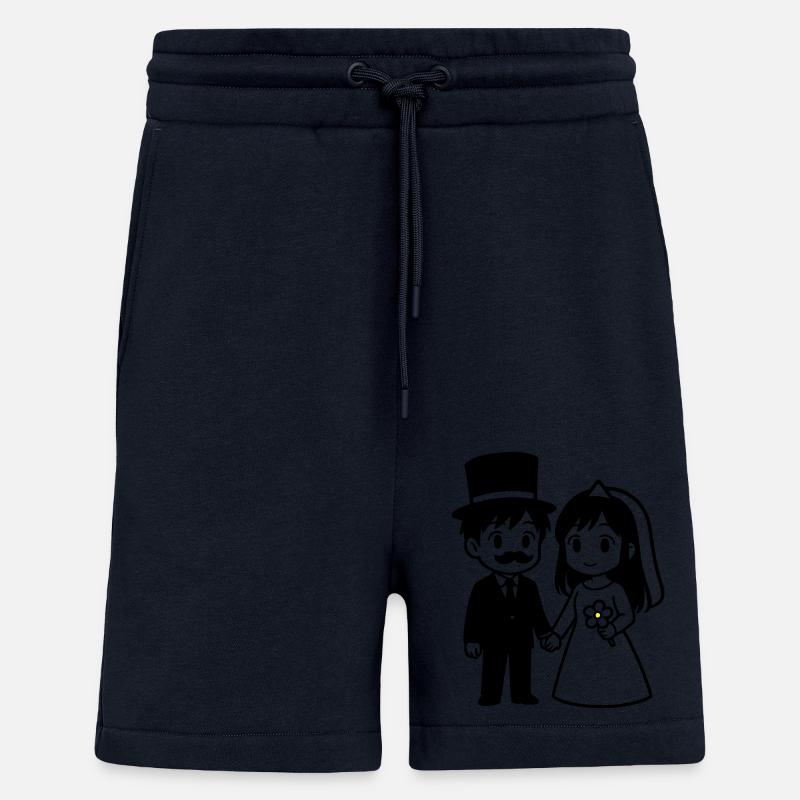 Bride and groom Couple Anime - Shorts - made by SPREAD - DARK NAVY