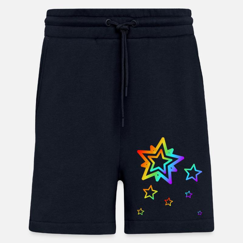 Bunte Sterne Sternschnuppe Regenbogen Farbverlauf - Shorts - made by SPREAD - DARK NAVY