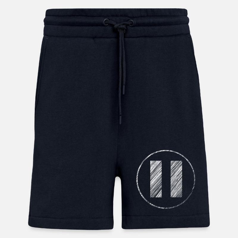 Handgezeichnetes Pause-Symbol im Scribble-Look - Shorts - made by SPREAD - DARK NAVY