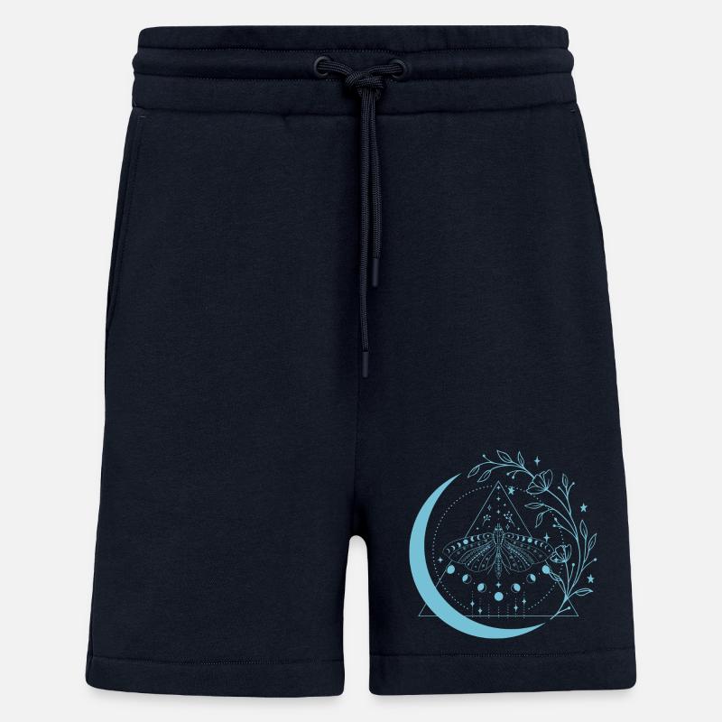 Fleurs de lune de mite - Short bio décontracté fabriqué en UE - DARK NAVY