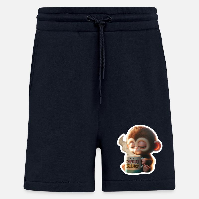Kaffee Energie Affe Illustration - Shorts - made by SPREAD - DARK NAVY
