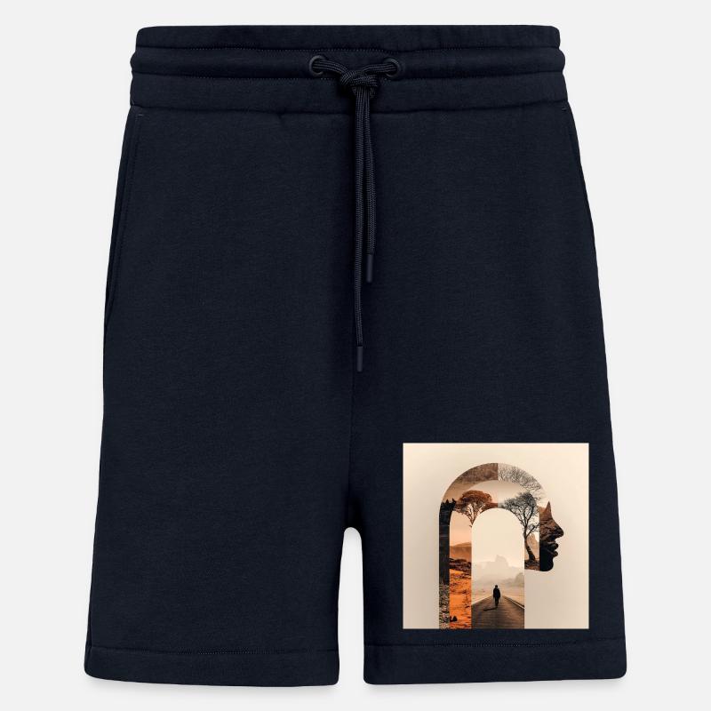 Introspektive Reise mit Natursilhouette - Shorts - made by SPREAD - DARK NAVY