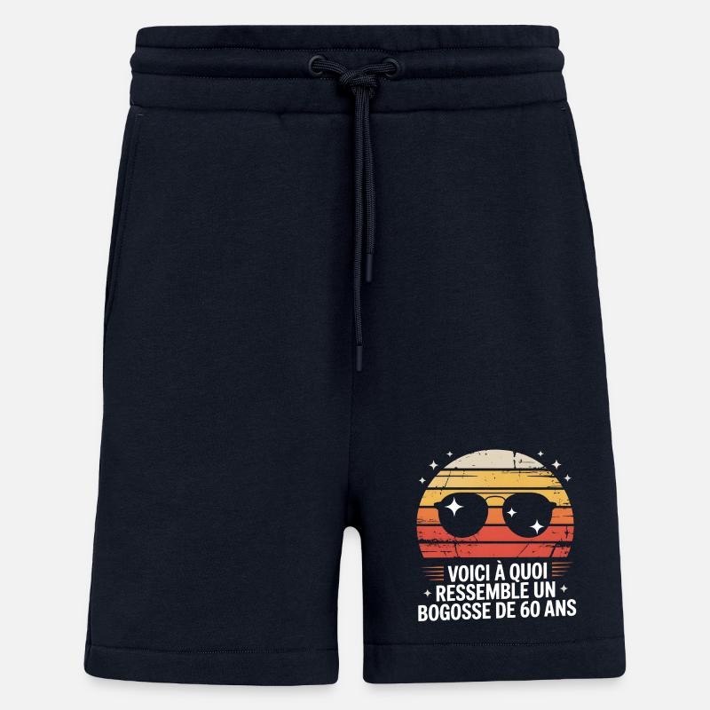 Soleil rétro Bogosse 60 ans - Short bio décontracté fabriqué en UE - DARK NAVY