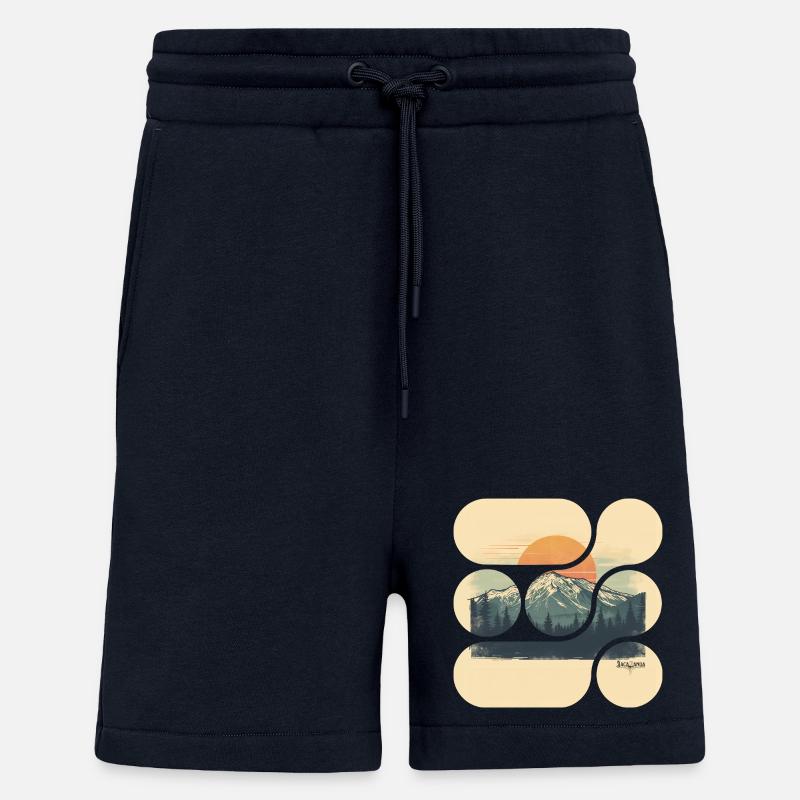 Jacaranda Retro Berglandschaft - Shorts - made by SPREAD - DARK NAVY