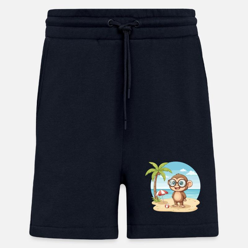 Süßer Affe mit Brille Strandsommerferien - Shorts - made by SPREAD - DARK NAVY