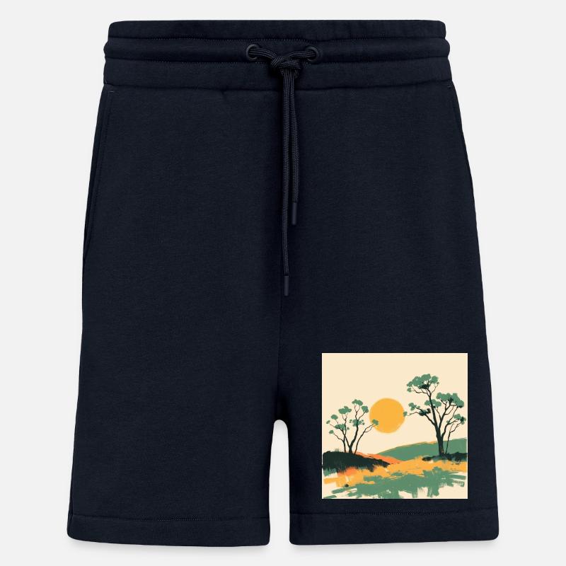 Horizon Solaire et Pins - Short bio décontracté fabriqué en UE - DARK NAVY