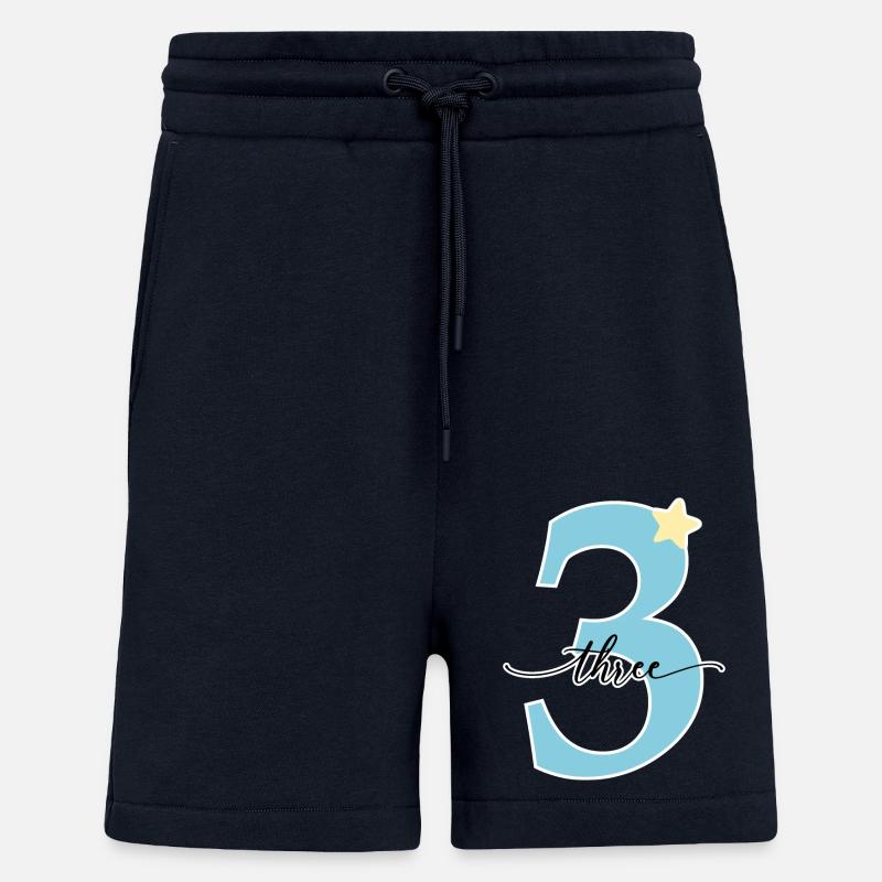 3rd birthday three years - Shorts - made by SPREAD - DARK NAVY