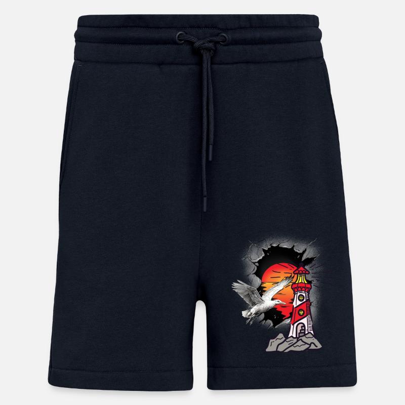 Lighthouse Lighthouses Seagull Seagulls - Shorts - made by SPREAD - DARK NAVY