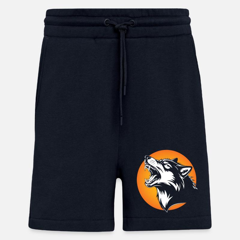 Wolfskopf in kontrastierender Silhouette - Shorts - made by SPREAD - DARK NAVY