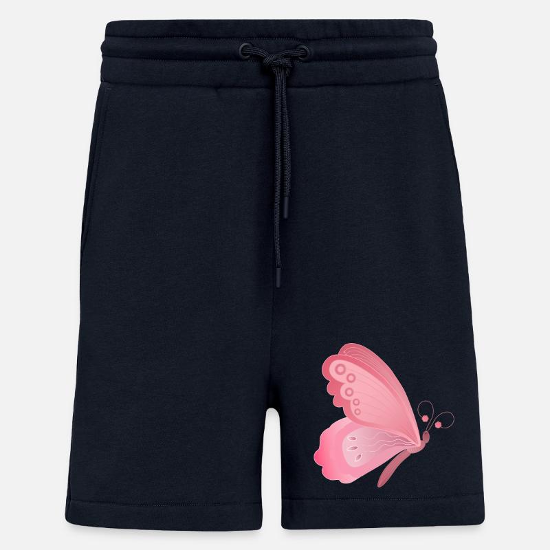 Conception d’ailes de papillon rose - Short bio décontracté fabriqué en UE - DARK NAVY