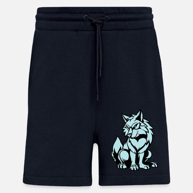 wolf comic tier - Shorts - made by SPREAD - DARK NAVY