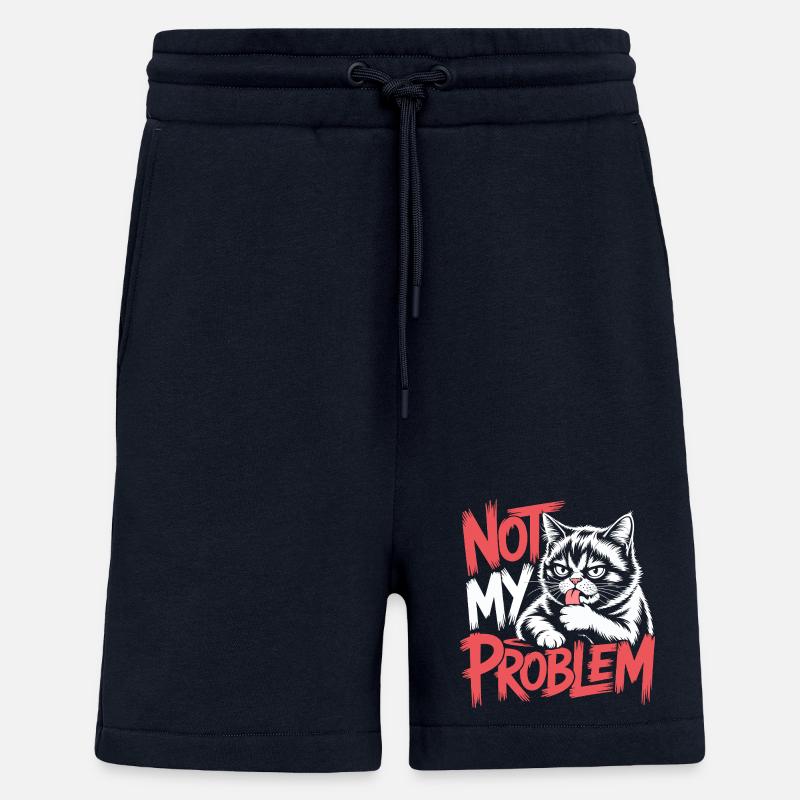Not My Problem Cat - Shorts - made by SPREAD - DARK NAVY