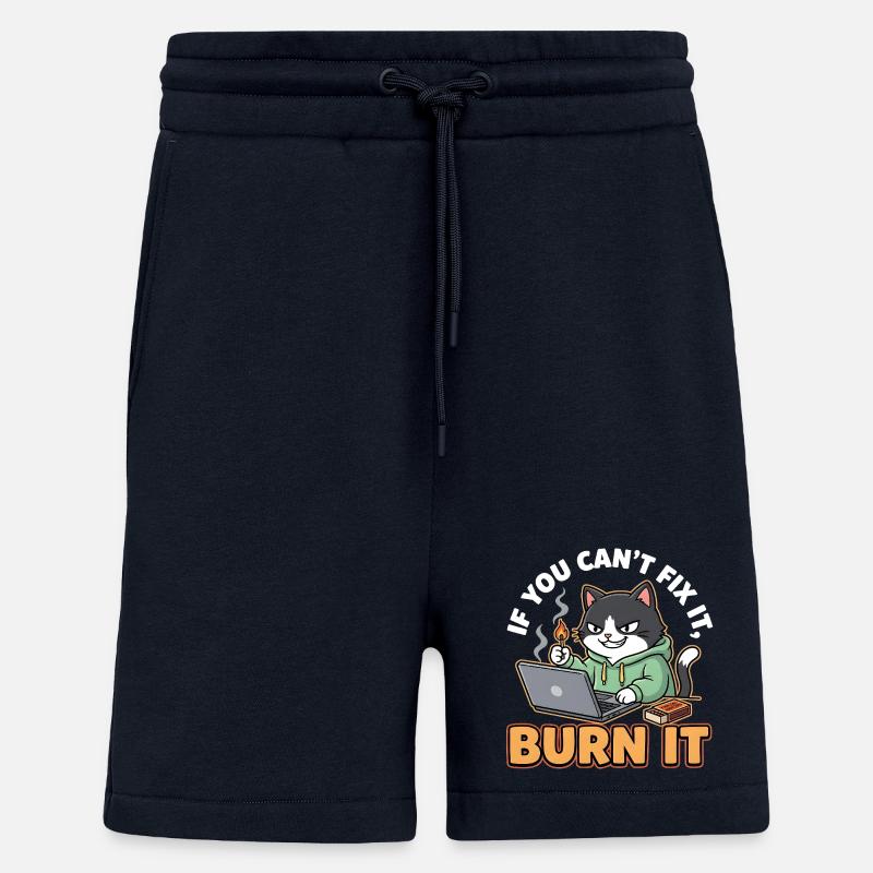Burn It – Lustiger Spruch für Programmierer - Shorts - made by SPREAD - DARK NAVY