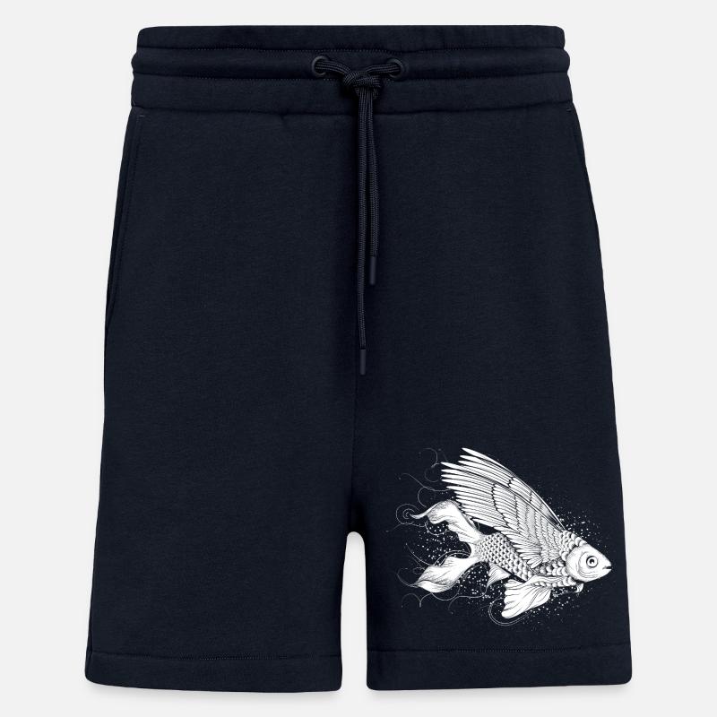 Imaginative fish with wings - Shorts - made by SPREAD - DARK NAVY
