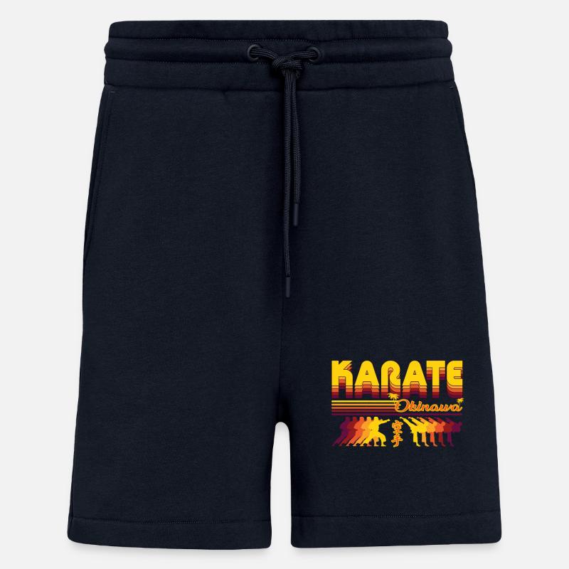 Design rétro de karaté cool - Short bio décontracté fabriqué en UE - DARK NAVY