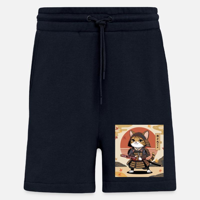 Samurai Katze – Japanisches Krieger Katzen Design - Shorts - made by SPREAD - DARK NAVY