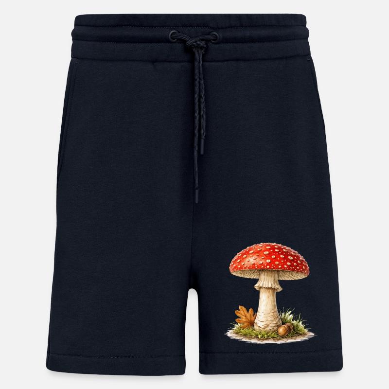 Rêve d’automne de champignon - Short bio décontracté fabriqué en UE - DARK NAVY