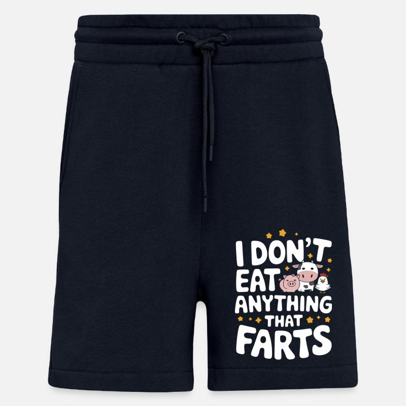 Végétarien Végétalien Végétarien Végétarien - Short bio décontracté fabriqué en UE - DARK NAVY