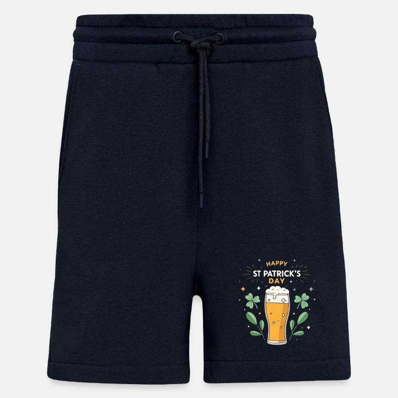 Saint Patrick Bière Festive - Short bio décontracté fabriqué en UE - DARK NAVY
