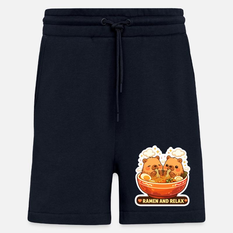 Capybara Ramen & Relax Sticker - Shorts - made by SPREAD - DARK NAVY