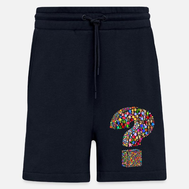 point d'interrogation arc-en-couleur - Short bio décontracté fabriqué en UE - DARK NAVY