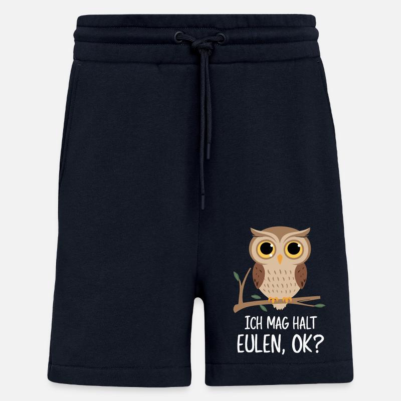 Nachteule Eule Eulen Vogel - Shorts - made by SPREAD - DARK NAVY