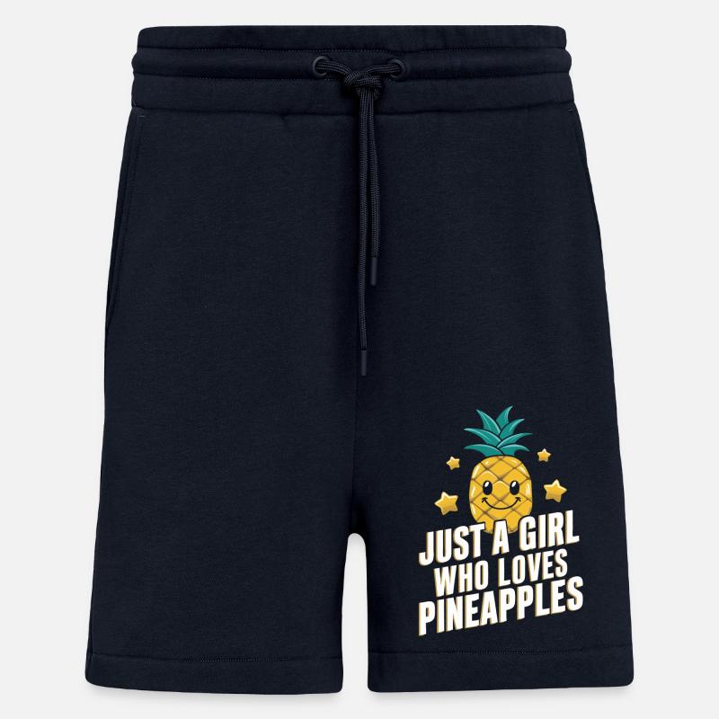 Ananas Fruit tropical hawaïen - Short bio décontracté fabriqué en UE - DARK NAVY