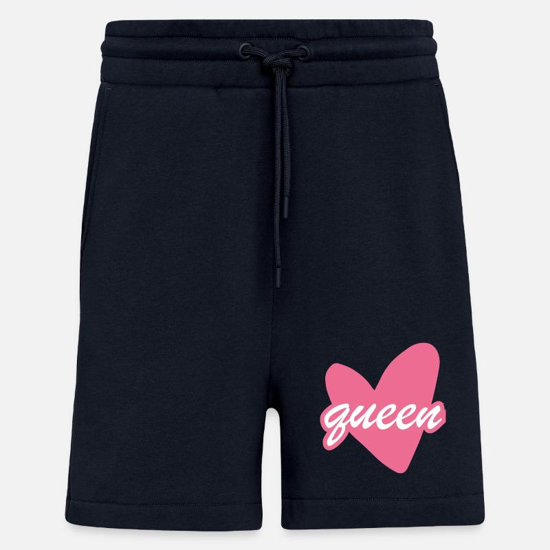 Queen Heart Script Herz Girl - Short bio décontracté fabriqué en UE - DARK NAVY