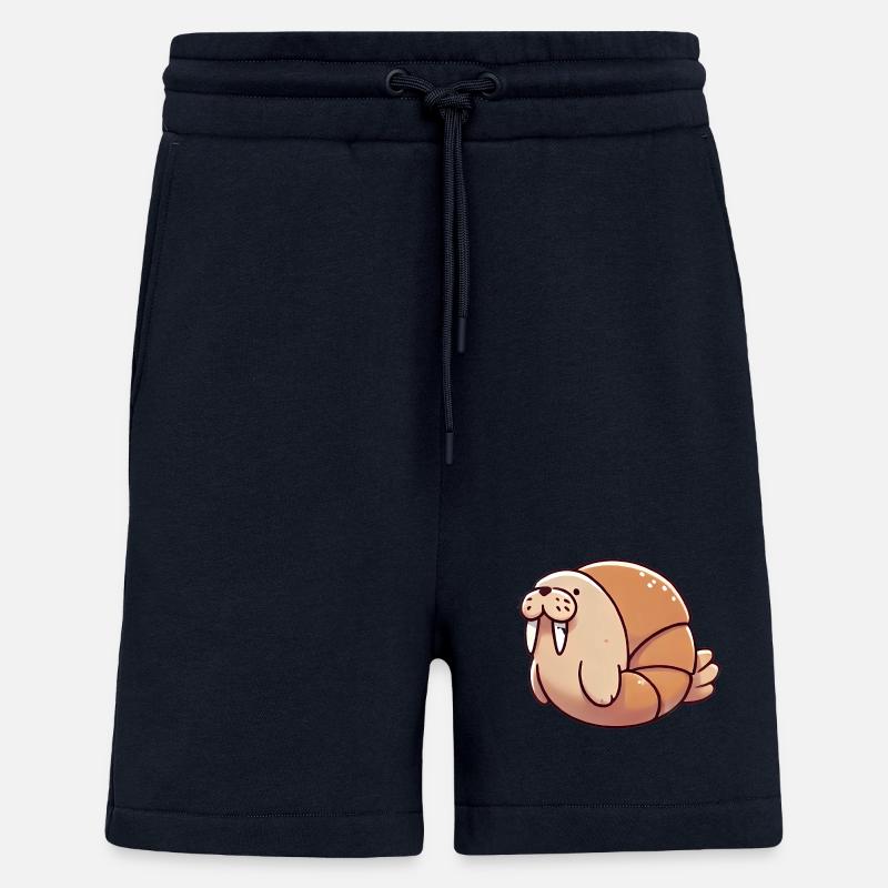 Croissant Walrus Cute Cartoon Design - Shorts - made by SPREAD - DARK NAVY
