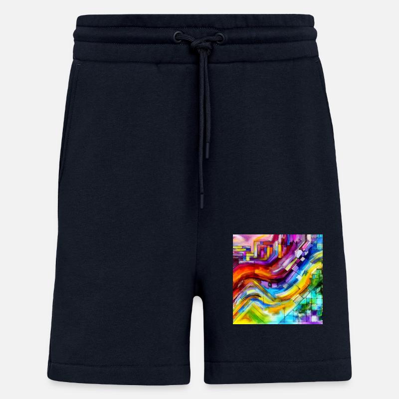 Éclat moderne - Peinture abstraite - Short bio décontracté fabriqué en UE - DARK NAVY