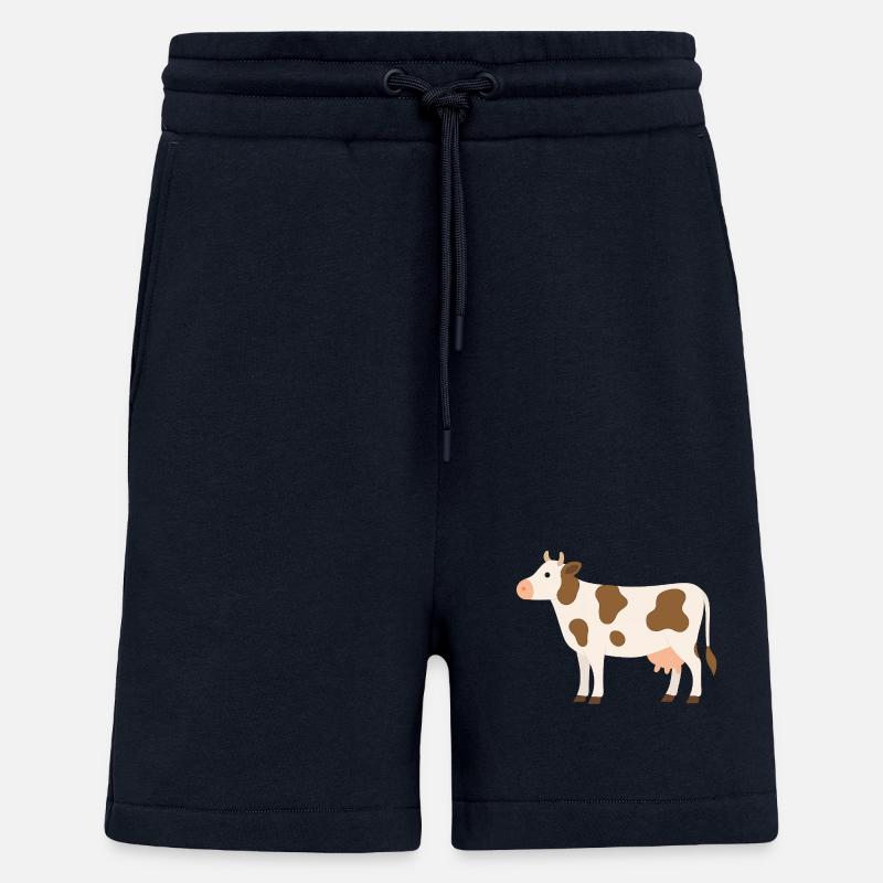 Vache Pastel à Taches Marron - Short bio décontracté fabriqué en UE - DARK NAVY