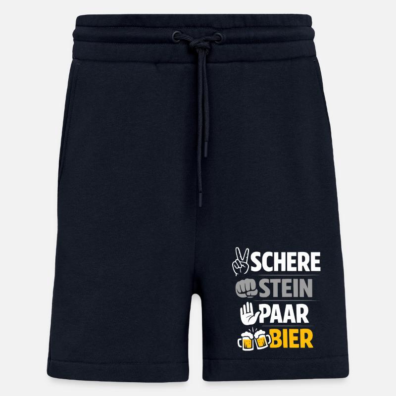 Ciseaux, Pierre de Bière : Amitié & Bière - Short bio décontracté fabriqué en UE - DARK NAVY