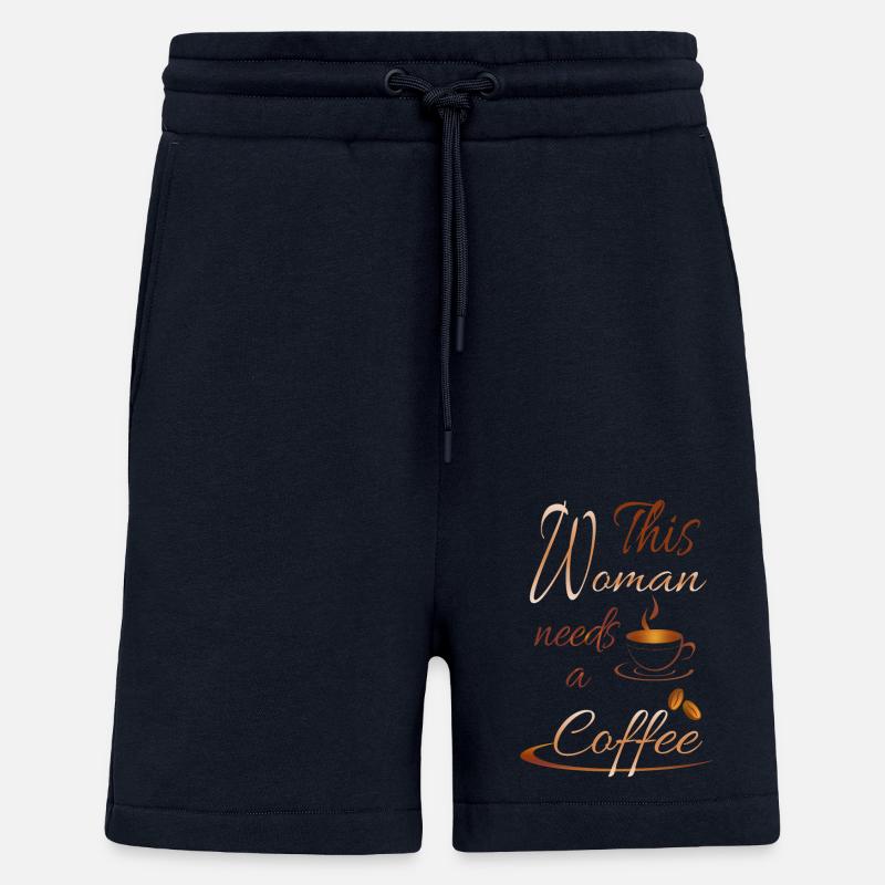Frau braucht Kaffee Kaffeebohnen - Shorts - made by SPREAD - DARK NAVY
