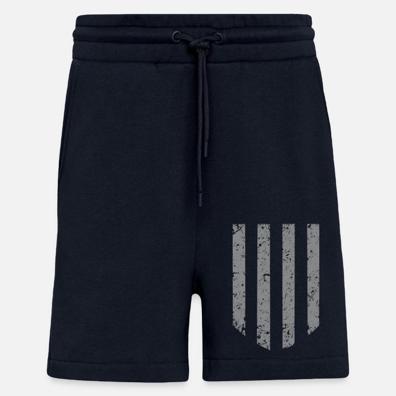 Fond à rayures - Gris - Short bio décontracté fabriqué en UE - DARK NAVY