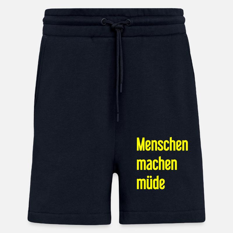 Menschen machen müde - Lustiger Spruch - Shorts - made by SPREAD - DARK NAVY