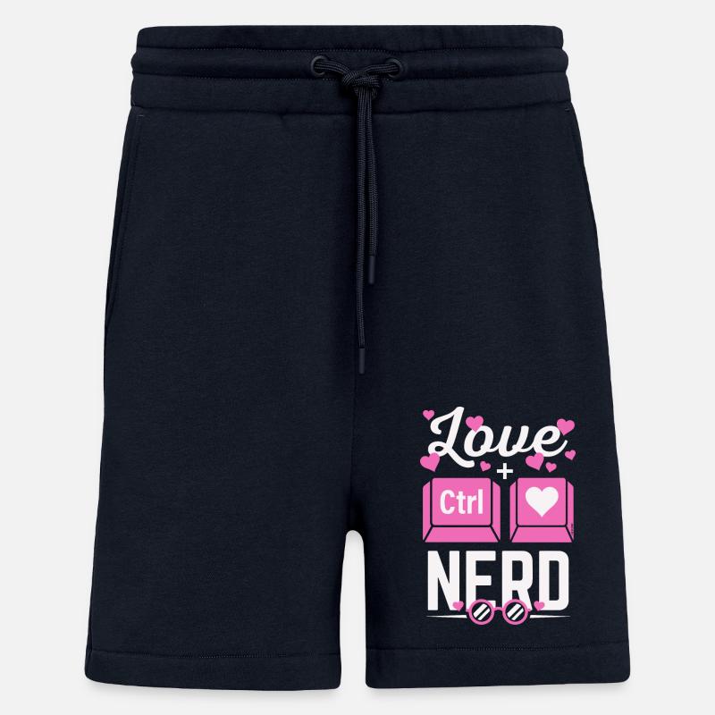 Love Nerd CTRL - Coeur - Short bio décontracté fabriqué en UE - DARK NAVY