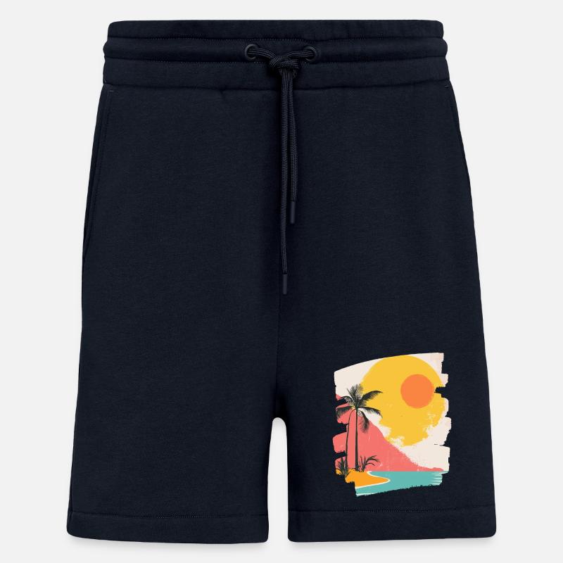 Summer Palm Tree Sunset - Shorts - made by SPREAD - DARK NAVY