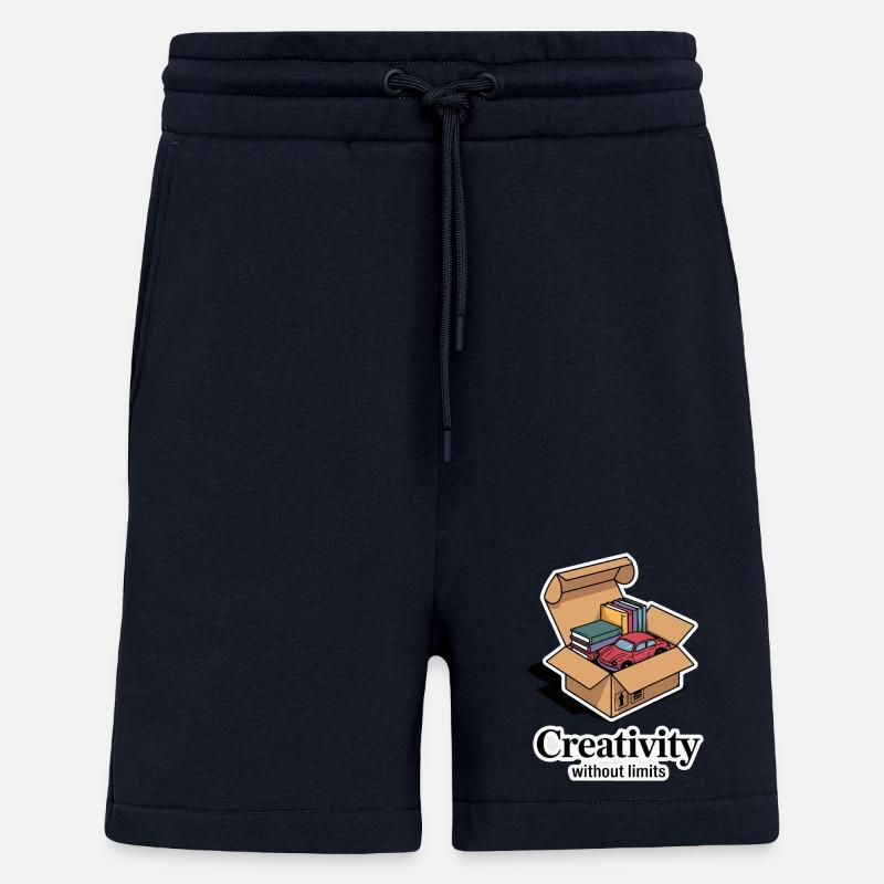 Bücher und Auto im Kartondesign - Shorts - made by SPREAD - DARK NAVY
