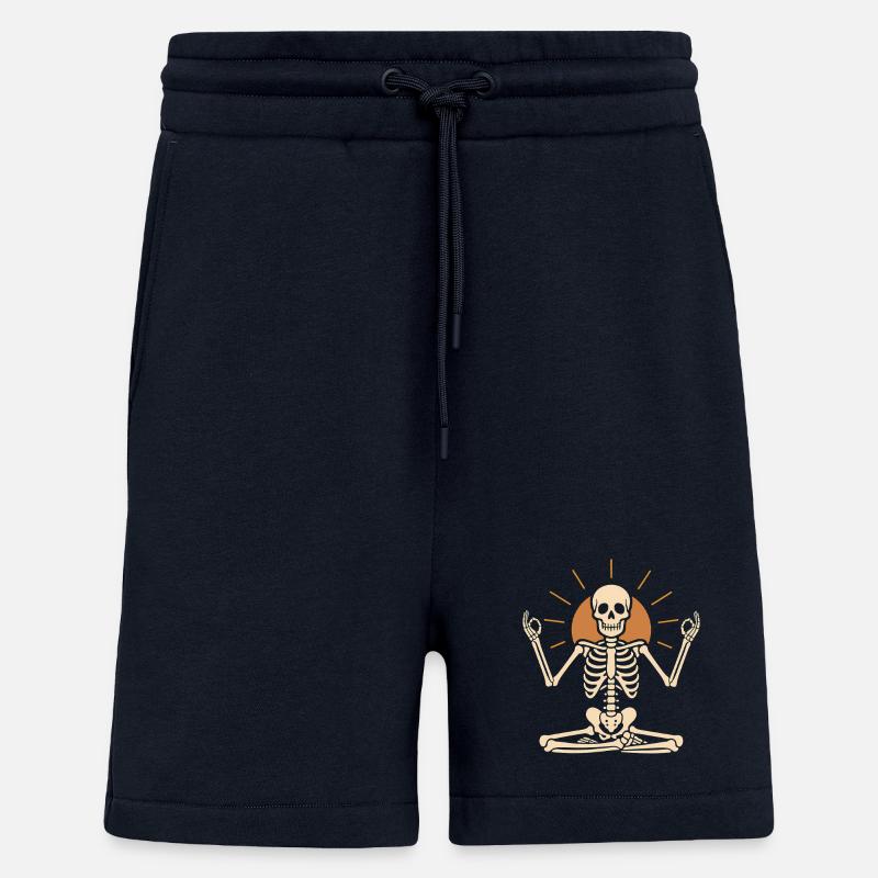 Meditating skeleton with sun circle - Shorts - made by SPREAD - DARK NAVY