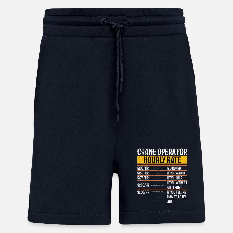 Crane Operator Hourly Rate Funny - Shorts - made by SPREAD - DARK NAVY