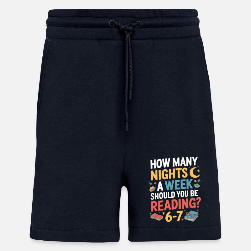 Lese-Motivation 6-7 Nächte Retro Blumen - Shorts - made by SPREAD - DARK NAVY