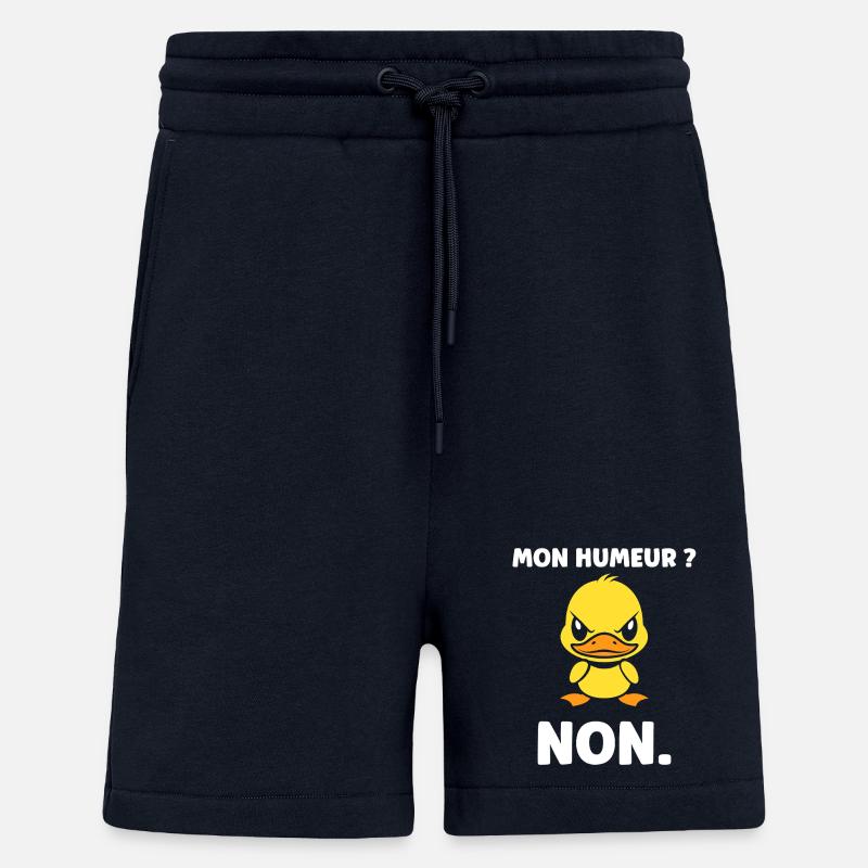 Canard grognon Mon Humeur NON - Short bio décontracté fabriqué en UE - DARK NAVY