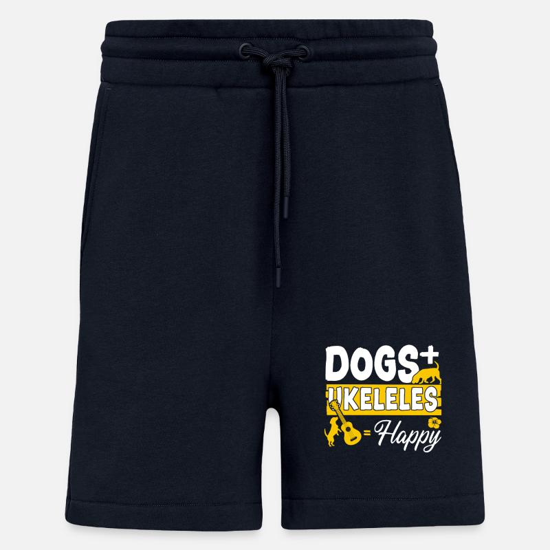 Chiens ukélé hawaïen ukulélé + - Short bio décontracté fabriqué en UE - DARK NAVY