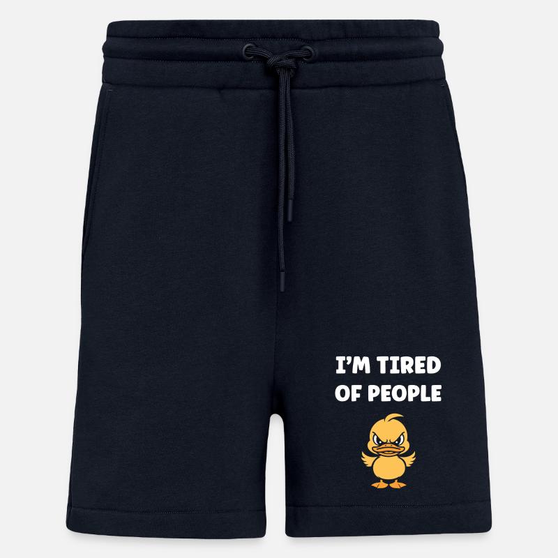 Marre des gens Canard grognon - Short bio décontracté fabriqué en UE - DARK NAVY