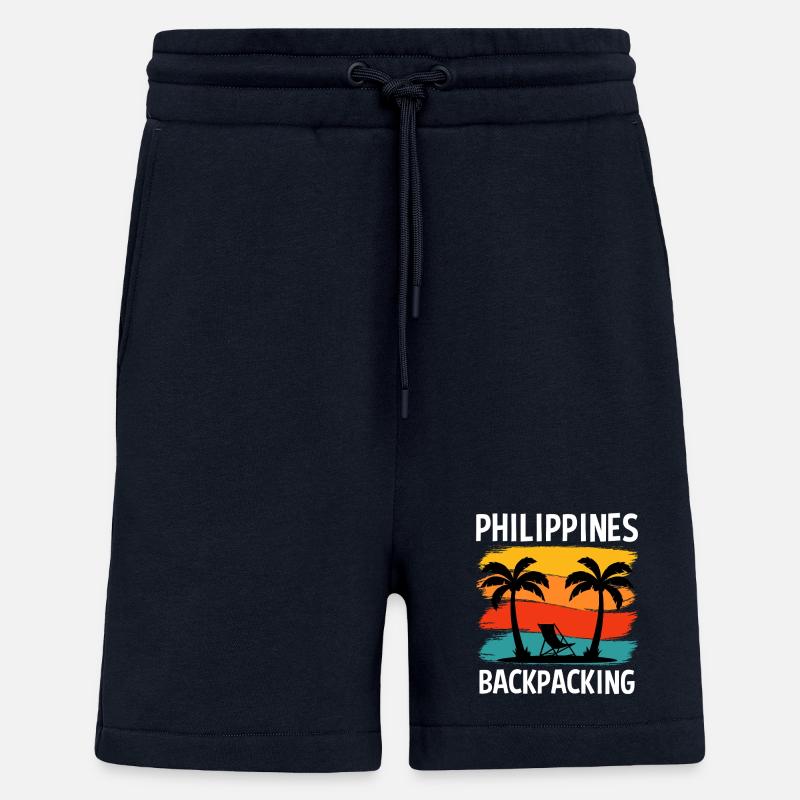 Philippines Backpacking Sunset Design - Shorts - made by SPREAD - DARK NAVY