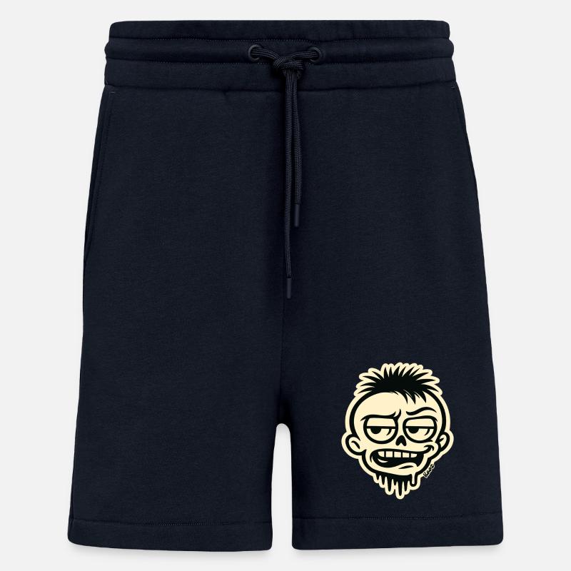 Graffiti sur le crâne - Short bio décontracté fabriqué en UE - DARK NAVY