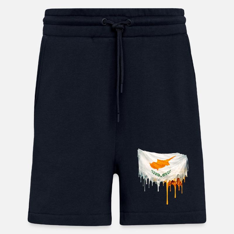 Drapeau chypriote couleur - Short bio décontracté fabriqué en UE - DARK NAVY