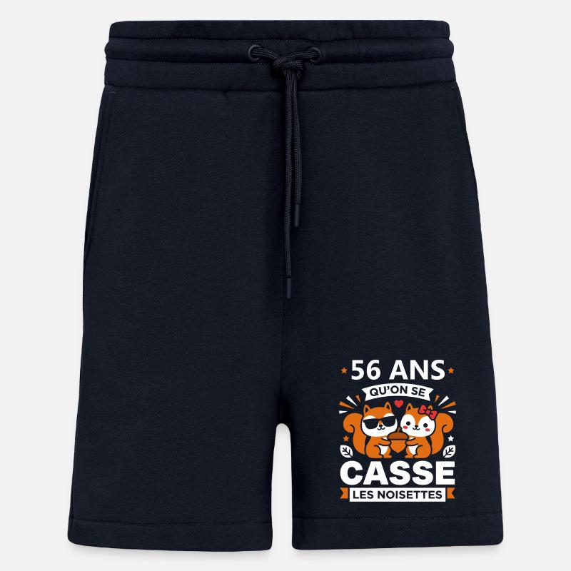56 Ans: Cassé les Noisettes - Short bio décontracté fabriqué en UE - DARK NAVY