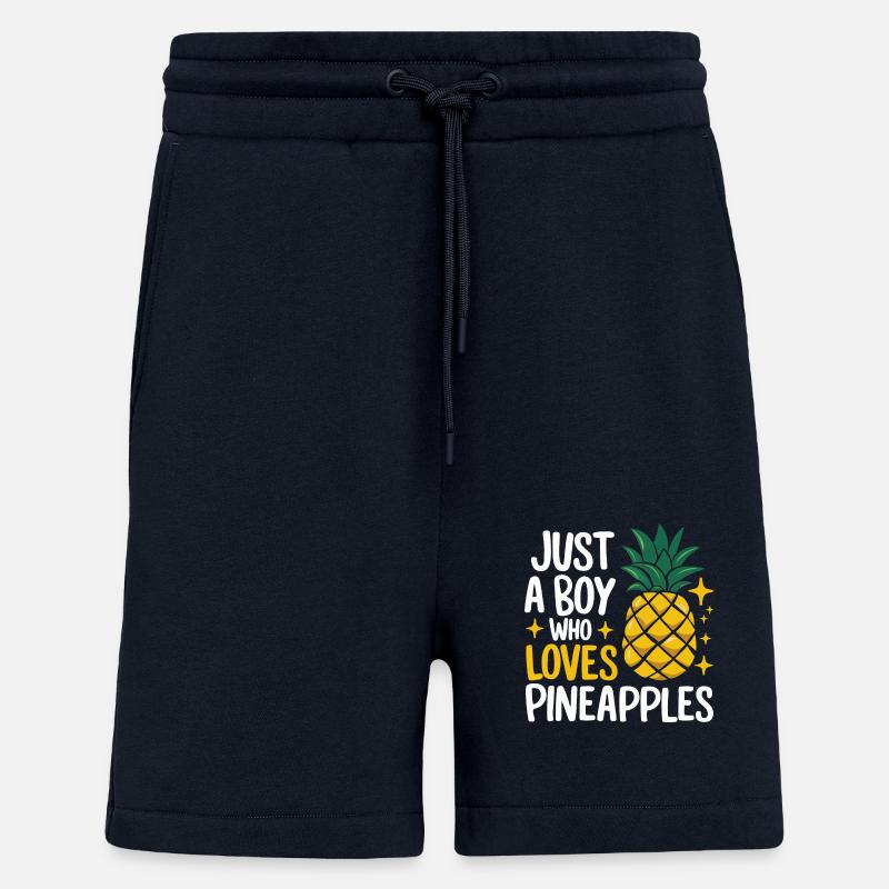 Ananas Fruit tropical hawaïen - Short bio décontracté fabriqué en UE - DARK NAVY