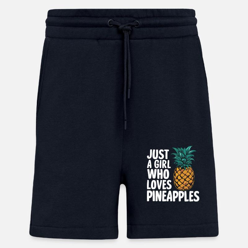 Ananas Fruit tropical hawaïen - Short bio décontracté fabriqué en UE - DARK NAVY
